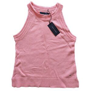 Tommy Hilfiger Women's Faux Crochet Trim Tank, Size S, 100% cotton NEW